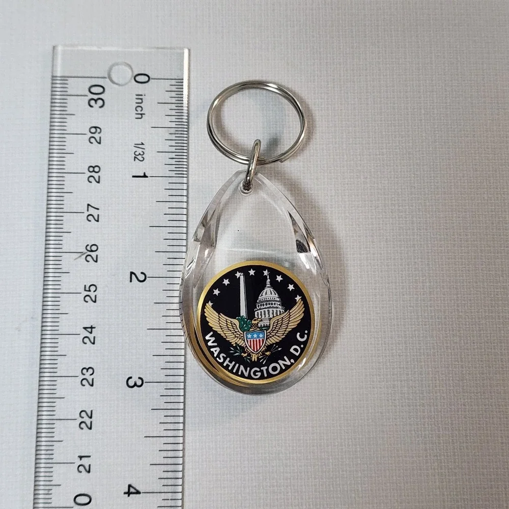 Washington DC Keychain Capitol Building Monument Eagle Acrylic Keyring Keychain